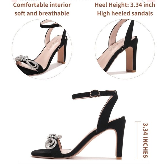 Milanolce Women’s Bow Tie Rhinestone Sandals (Amputee Shoe) Left Only - Size 10 - Picture 6 of 6